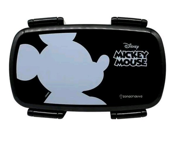 Lunch Box Mickey Silhueta Oficial 2 Potes, 1 Tampa Com Fecho, e 2 Talheres - 750ml