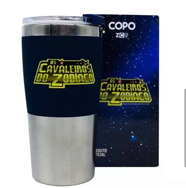 Copo Com Tampa Cavaleiros do Zodíaco - 450ml