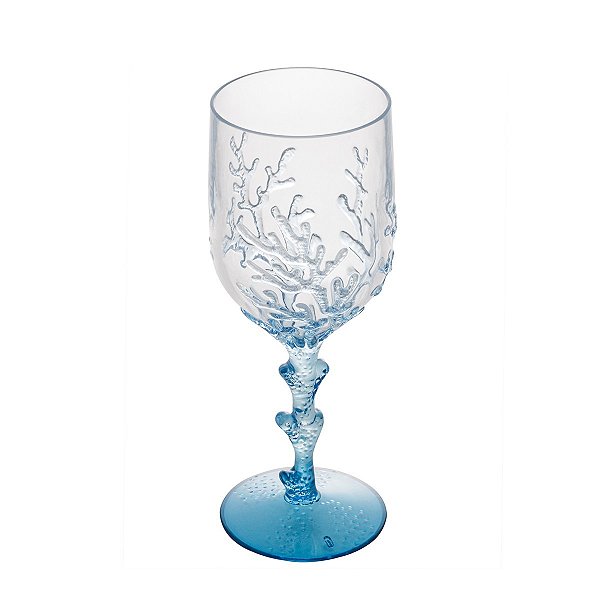 Cj 6 Taças Acrílico Coral Azul 450ml - Bon Gourmet