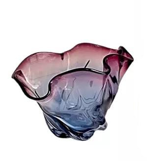 Centro de Mesa Murano em Azul e Lilás 31x25x21cm - Mabruk