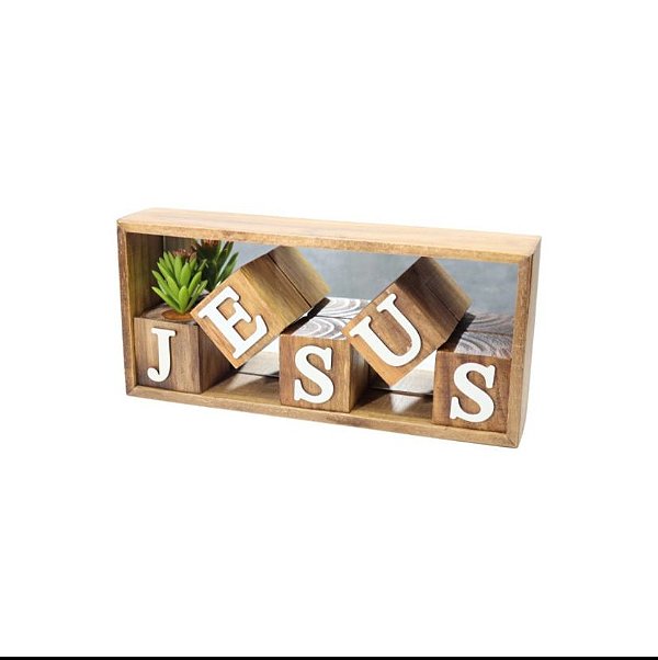 Nicho Cubos  Jesus  MDF Branco Pinus  Luxo