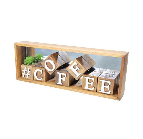 Nicho Cubos  #Coffee MDF Branco  Pinus Luxo