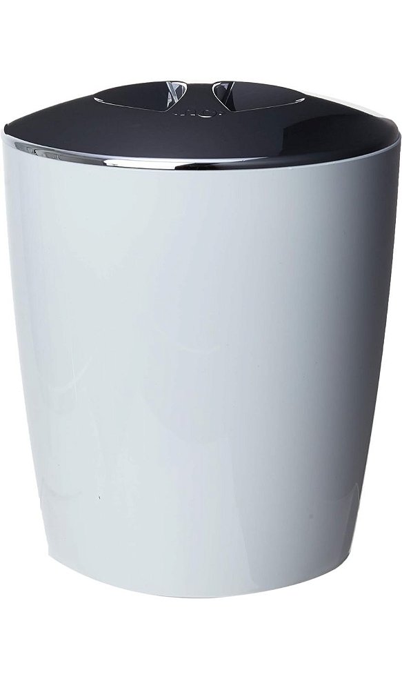 Lixeira Cromo Vitra - 5 L, Ou, Branco