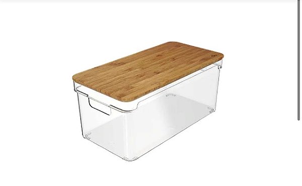 Organizador Clear Especial Tampa De Bambu
