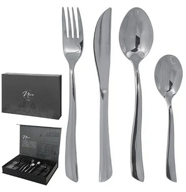Faqueiro 24 Peças Nice (Prata)