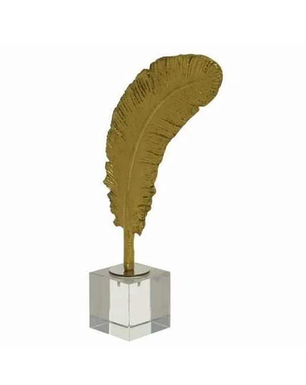 Escultura Pena Poliresina Dourada