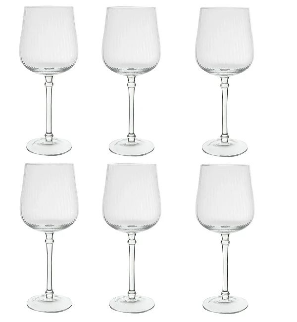 Cj 06 Taça Vinho Tinto Canelado Classic 630ML