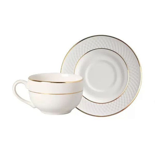 Aparelho de Jantar  Filetada Split Gold - Alleanza 24pcs