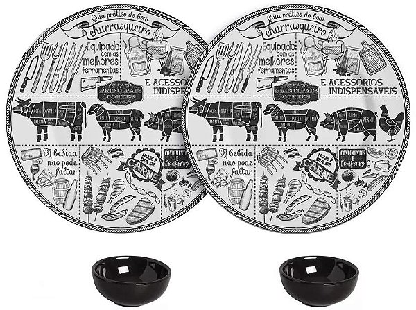 Cj p/ Servir Alleanza Churrasco 4 pçs