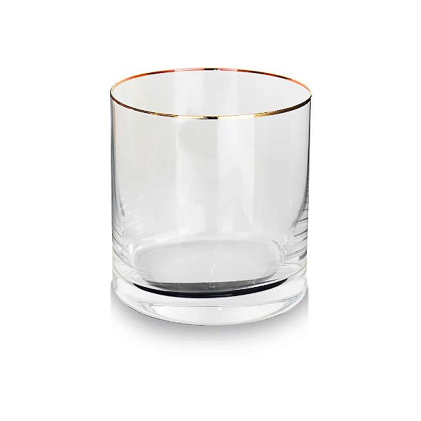 Copo Baixo Larus Gold Rim em Cristal Ecológico 410ml