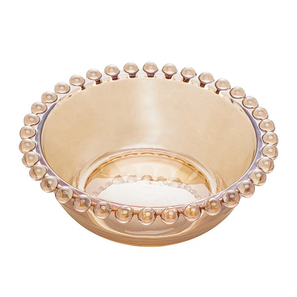 Conjunto 3 Bowls de Cristal Pearl Âmbar 14cm x 5cm - Wolff