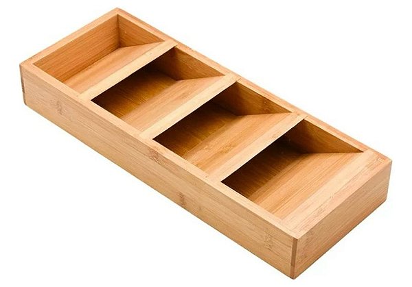 Organizador de Talheres p/ Gaveta em Bambu