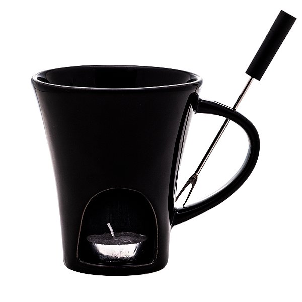 Mini Fondue Lyor Ivy de Porcelana Preto 200ml