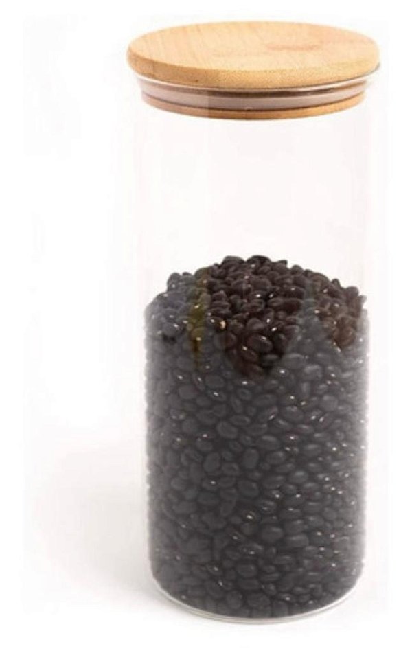 Pote Mantimento 1650ml Vidro c/ Tampa Bambu