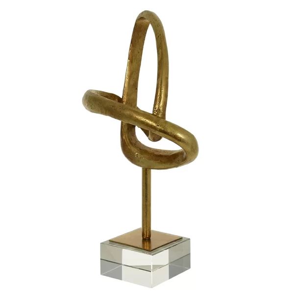 Escultura Decorativa Poliresina Dourado 43x29x11cm