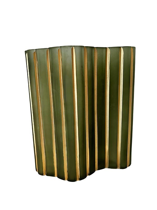 Vaso Decorativo  Vidro (Verde Fosco) 20,5X17,5X10cm