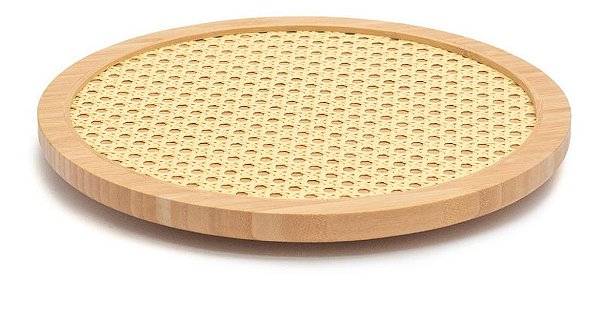 Tábua de Bambu c/ Palha e Base Giratória