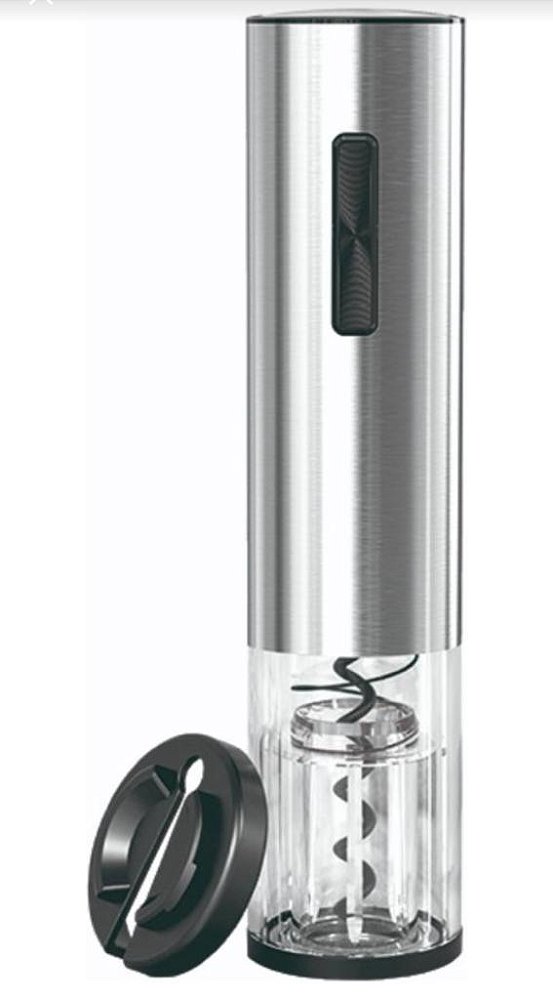 Saca Rolha USB Inox Elétrico e Cortador de Lacre