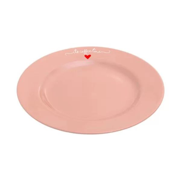 Cj 6 Pratos Sobremesa Em Porcelana L'Amour 19,5cm Haüskraft Rosa