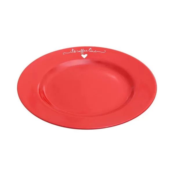 Cj 6 pçs Prato Sobremesa Em Porcelana L'Amour 19,5cm Haüskraft Vermelho