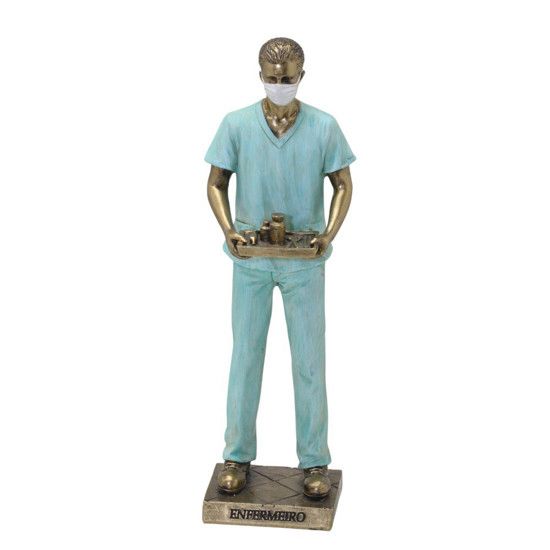 Escultura  Profissões Enfermerio De Resina  8X7X25CM - Mabruk