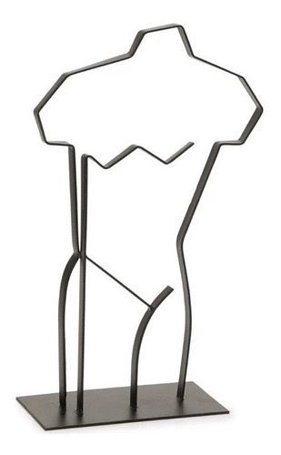 Escultura Decorativa Corpo Preto Em Metal Mart 15070
