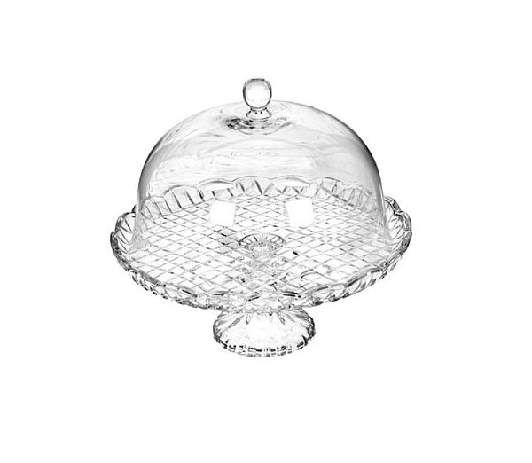 Prato com Pé e Tampa de Vidro Andora 31 cm Hauskraft