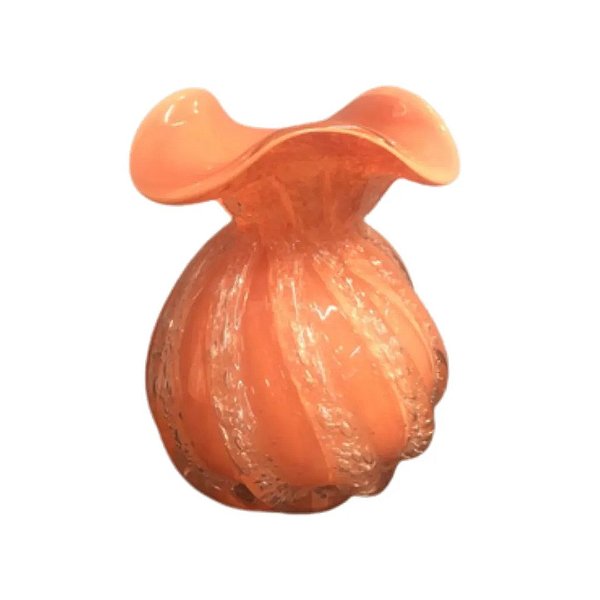 Vaso Decorativo Vidro Murano Laranja Sólido