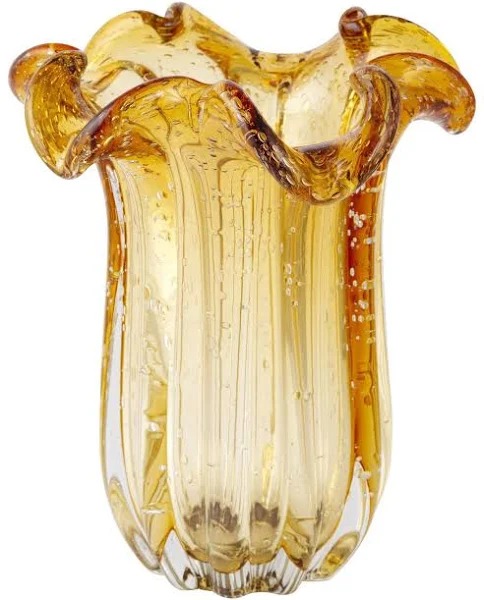 Vaso Decorativo Vidro Murano Âmbar