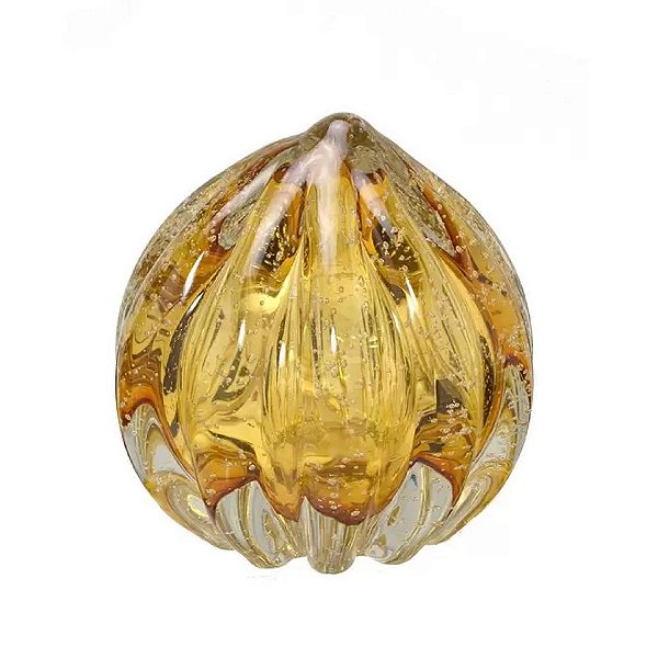 Escultura Esfera Bola Decorativa Murano Ambar