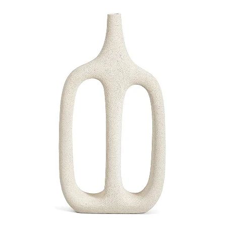 Vaso Minimalista  em Poliresina Off White  Mart  45,5cm