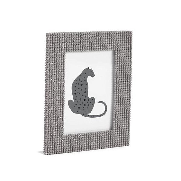 Porta  Retrato em Poliresina e Vidro Cinza 10X15 Mart