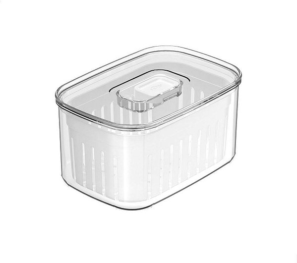Organizador Clear Fresh 0,65L c/ Cesta Natural