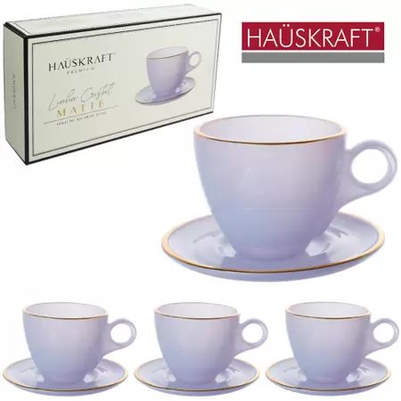 Cj 4 Xícaras c/ Pires 170ml Matte Lilás Cristal