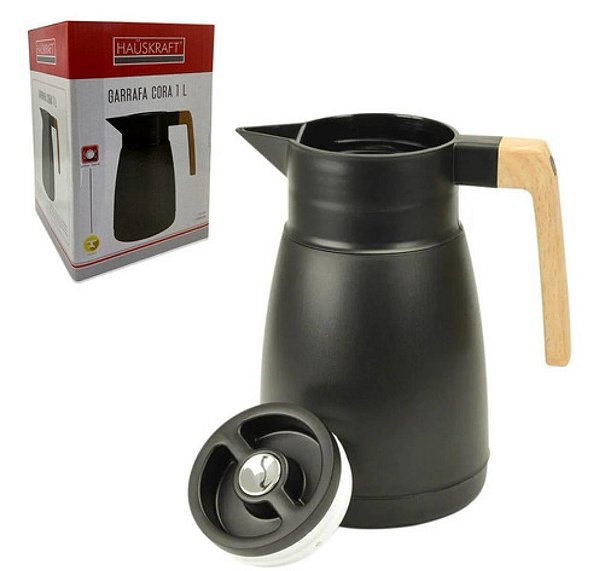 Garrafa Térmica Cora Preta 1L