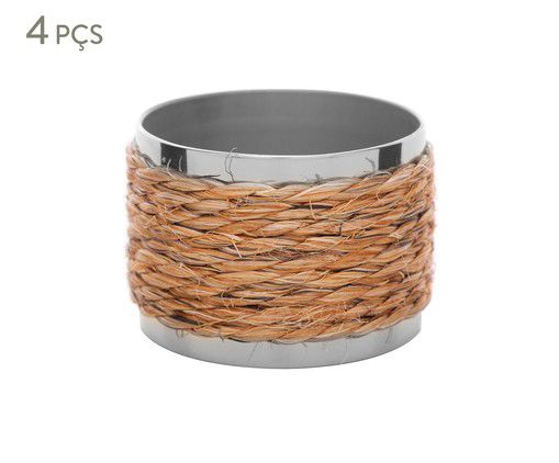 Jogo de Anéis para Guardanapo em Inox Nature Wolff