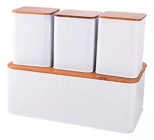 Cj Porta Pão Bambu - 3 pçs White