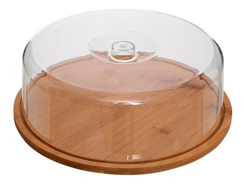 Porta Bolo Bambu com Tampa - 28cm