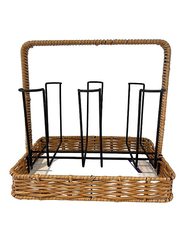 Suporte para 6 Copos Rattan Iron