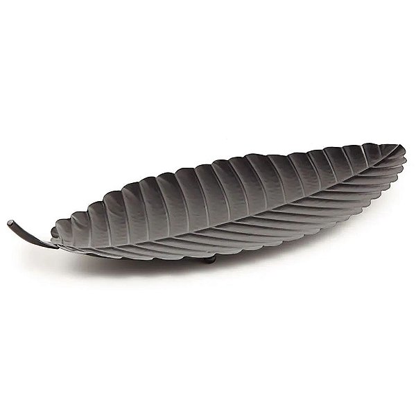 Centro de Mesa Folha Preta em Metal - 65cm