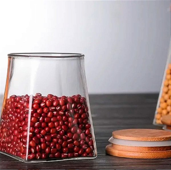 Pote Vidro Borossilicato com Bambu - 750ml