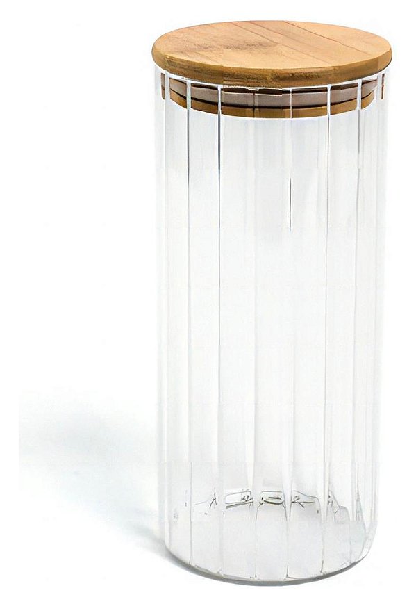 Pote Vidro Borossilicato Canelado Bambu 1,1L