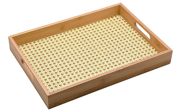 Bandeja Bambu Reta Palhinha 39cm