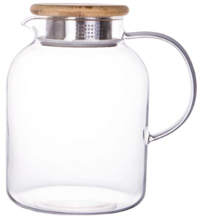 Jarra em vidro borossilicato com tampa em bambu 1,8L