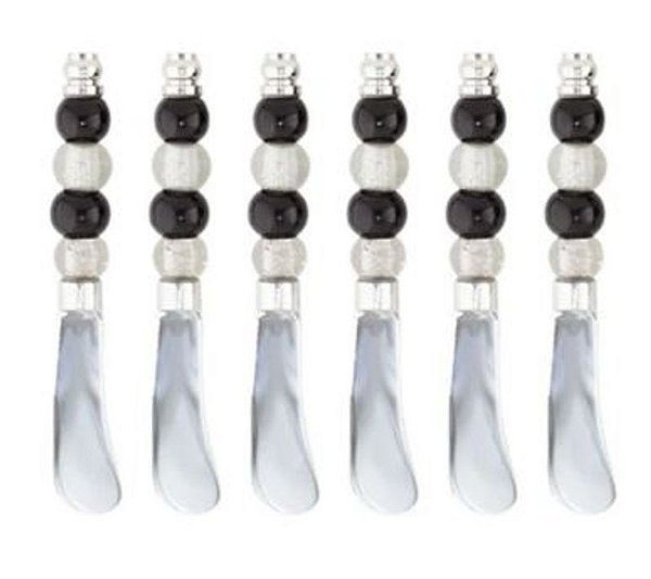 Jogo de Espátulas em Aço Inox com Cabo em Vidro 6 peças