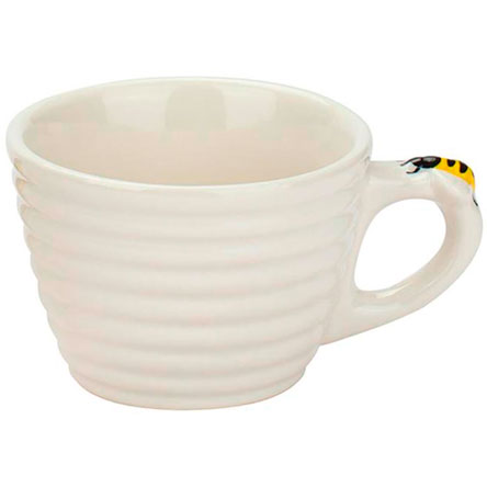 Jogo xícaras de Porcelana para café Bee Branco 90 ml 04 peças