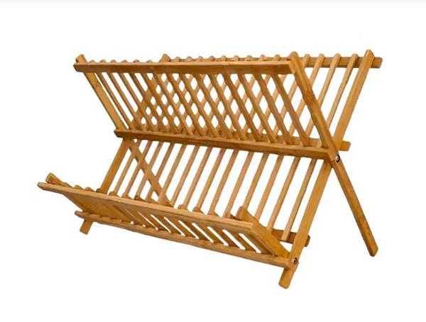 Escorredor 15 Pratos Madeira Escorredor De Louça Bambu Copos