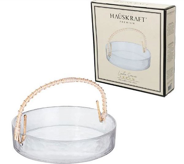 Fruteira de Mesa de Vidro Redonda com Alça Hauskraft Premium