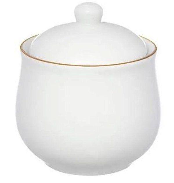 Açucareiro 300ml Royal com Borda Dourada em Porcelana