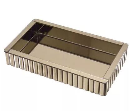 Bandeja Decorativa- Marrom Espelhado - 5,5x35x20cm- Mabruk
